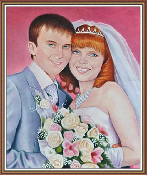 Незабываемый подарок на свадьбу - портрет молодоженов!